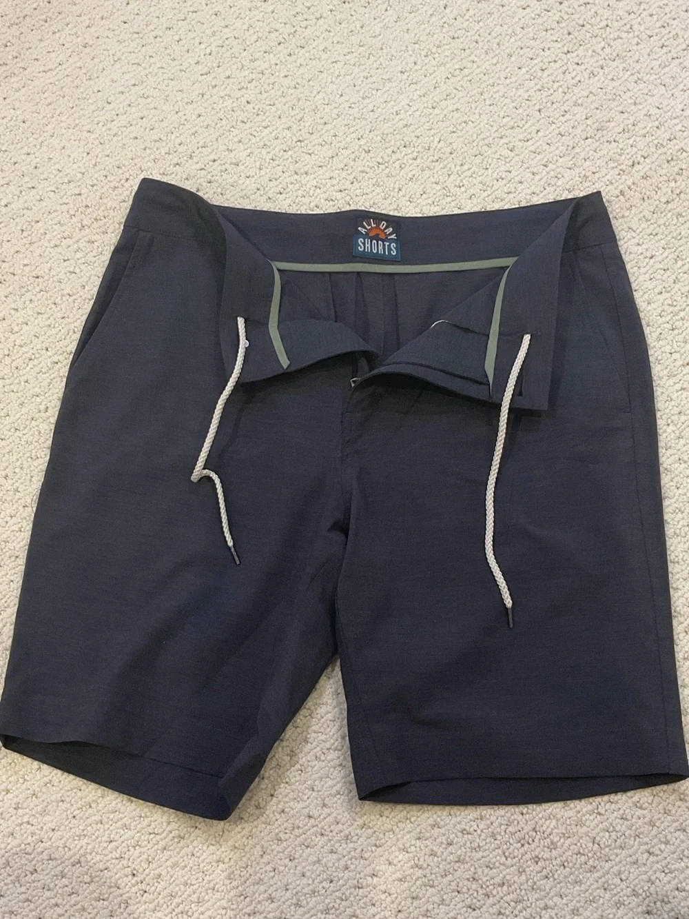 Faherty All Day Shorts Gray Heather 32 Drawstring